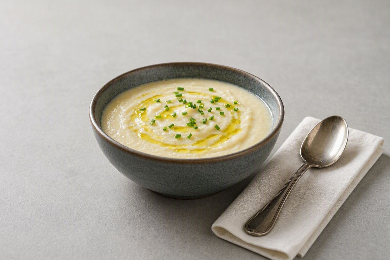 Crema de puerros y patata: receta fácil, suave y reconfortante