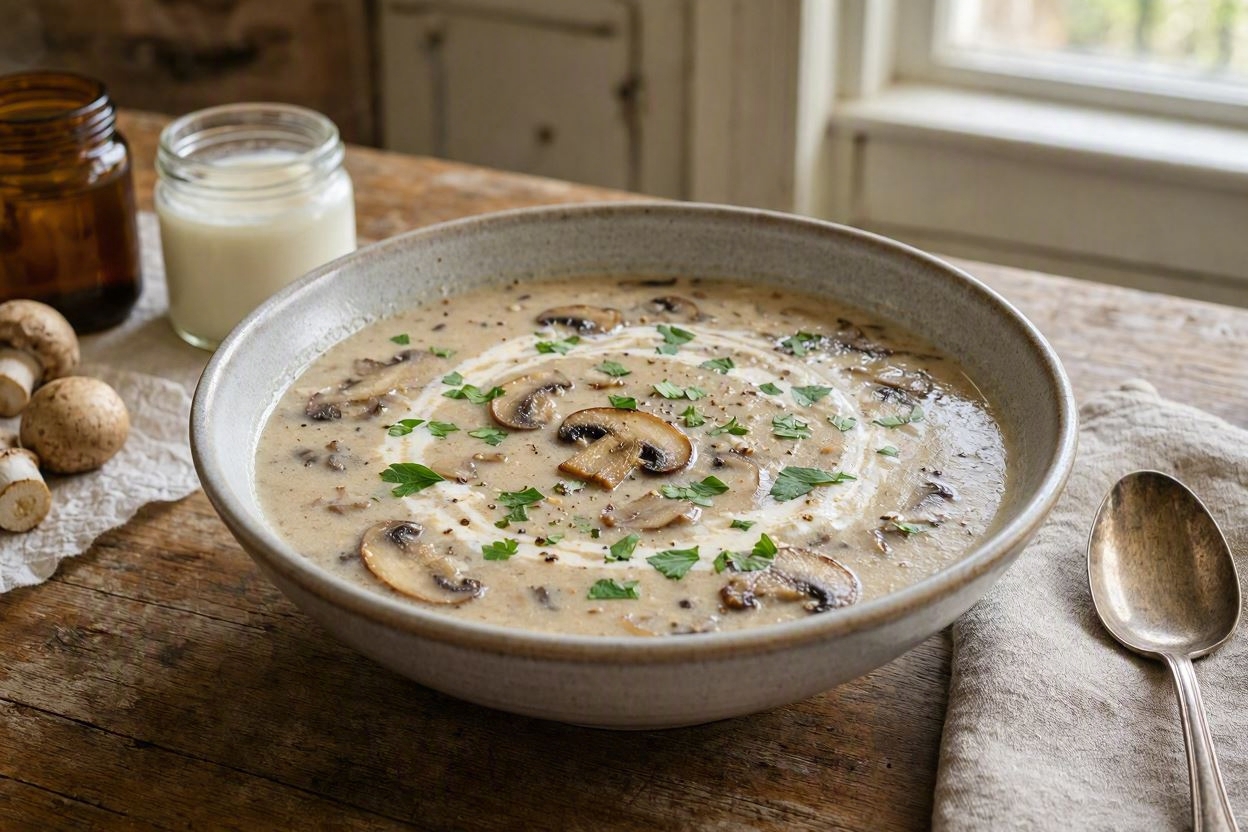 Crema de champiñones: receta fácil y cremosa